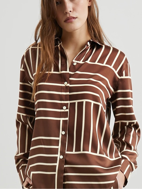 Rails Tops - Rails Elias Shirt Brown Line Art M